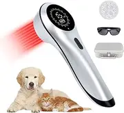 Cold Laser Therapy Device with Magnetic Cover, Red Light Therapy for Joint and Muscle Pain Relief with 808 nm & 650 nm, Handheld Proximity Infrared Light Therapy for Pets, Dogs, Cats, Silver