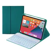 Catzon Keyboard Case With Pencil Holder 7 Backlit Detachable Wireless BT Keyboard For iPad Mini6 -Dark Green