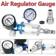 Air Regulator Gauge Gun Pressure Spray Paint Water Filter 1/4 Separator 0-140PSI