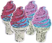 SEWACC 4pcs Ice Cream Sequin Embroidery Applique Patches DIY Sew Decorative Garment Patches for T Shirts Jackets Bags Hats and Jeans Unique Fashion Enhancements for Personal Style