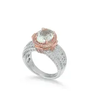 Suzy Levian Two-Tone Silver 4.73 ct. tw. Gemstone Statement Ring