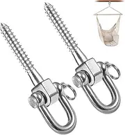 VZU Swing Hook Swing Hanger 180° Swing Screw Set Brackets, 800 kg Load Capacity Hammock Hooks for Hammocks, Yoga Punch Bags, Playground Rope Chair, Porch Swing Set