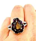 NWT Chuck Clemency Sterling Silver Chocolate Sapphire Garnet Ring Size 10