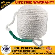 1/2"x100' Twisted Three Strand Nylon Anchor Rope Boat Dock Line Thimble 6250LBS