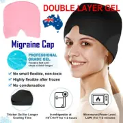 Migraine Relief Ice Head Wrap Headache Hat Hot Cold Therapy Gel Cap Eye Mask AU