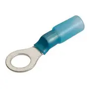 Narva Terminal With Heat Shrink - Blue, 50 Pack, 6.3mm, Ring