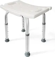 Shower Chair Bathroom Stool, Non-Slip Shower Seat for Inside Shower, 51×31cm Large 6-Level Adjustable Height Bath Seat Drainage Holes Seat for Elderly, Disabled, Pregnancy, Seniors (White)