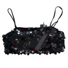 House Of Harlow NWT Crop Top Party Clubwear Rave Black Sequins Sparkle Sexy L