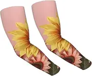 [LHDGBNV] Sun Protection Arm Sleeves For Men Women Uv Upf 50+ Gardening Sleeves Big Sunflower Sports Cooling Sleeve, Black