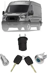 Car Full Set Lock Cylinder Fit for Ford Transit MK8 Ford Transit Custom Front Door Lock,Ignition Barrel Lock 1926225 1781417 (Color : Pink)