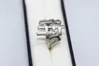 Modernist Jerusalem Crusader CZ Women's 925 Sterling Silver Lattice Ring Sz 4.75