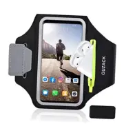Running Armband for iPhone 16 Pro 15 14 13 12 11 M Green Zipper (Up to 6.9")