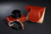 Handmade Real Leather Full Camera Case bag cover for Panasonic LX100 Bottom Open