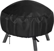 Outdoor round Fire Pit Covers for 36 38 Inch, 600D Waterproof Wood Burning Fire