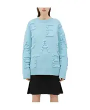 Bottega Veneta All-Over Alphabet Knitted Jumper S,XS Blue