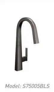 MOEN S75005BLS Nio Black Stainless One-Handle High Arc Pulldown Kitchen Faucet
