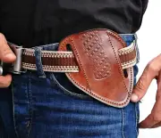 CUSTOM HAND MADE LEATHER SHEATH FOR FOLDING POCKET KNIFE - 04