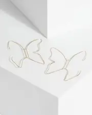 Gold Thread Through Butterfly Earrings