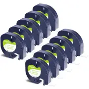 10X For DYMO LetraTag LT-100T Tape 91330 Label White Paper Refills 12mm S0721510
