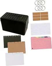 Angoily Desktop Index Card Set with Lined Notecards Storage Box Color Organization for Note Taking Menu Storage Data Management for Teachers Office Use