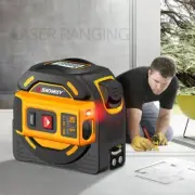 2 In 1 Digital Laser Tape 40m Rangefinder Distance Measure Tool USB Rechargeable