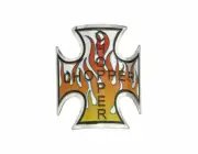 NEW! ABSOLUTE GENUINE IRON CROSS NAME PLATE WITH FLAME.