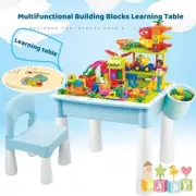 4 in 1 Multi-function kids Table Chair set Building Block Study & Play w/storage
