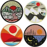 Hohopeti 4pcs Decorative Embroidered Patches Unique DIY Repair Applique for Clothing Bags Shoes Hats Durable Colorfast Garment Accessories for Personal Style Enhancement