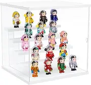 Nynelly 5 Tier Clear Acrylic Display Case Stand Assemble Countertop Display Box Storage Cube Organizer Dustproof Protection Showcase for Action Pop Figures Collectibles Toys,White,12.5 x 11.7X 12.6IN