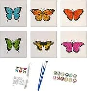 Adult Beginner Creative Oil Painting Set, Paint by Numbers Kit, Butterfly Theme Painting Kit, Premium Quality, Safe Material, Enhance Creativity, 15x15cm, for Kids and Adults