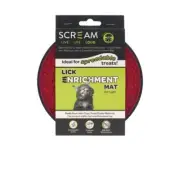 Scream Lick Enrichment Mat for Crate/Cage Round Loud Pink 15 x 3.9cm