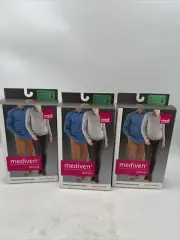 3 White MEDIVEN Active Closed Toe CALF STANDARD Compression Socks 20-30 Size V