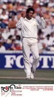 Wasim Akram Pakistan Cricketer Old Player Cricket Photo