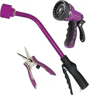 Dramm 50036 Watering and Tool Set in Green Includes Inch Touch 'N Flow Pro Rain, 9-Pattern Revolver Spray Gun, and Compact Shear, 16" Wand, Berry