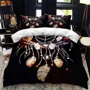 v2112 Bed Sheets National Dream Catcher Duvet Cover Set Queen King Twin Full Size Comforter Cover Black Bedding Set Single Polyester Quilt Cover 3-Pie