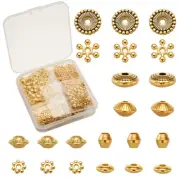 1Box Alloy Brass Flat Round Bicone Rondelle Flower Spacer Beads Jewelry Findings