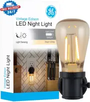 Vinta LED Edison Night Light, Plug-In, Dusk to Dawn Sensor, Farmhouse Decor