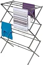 Pre-Assembled Clothes Drying Rack, XICEN Retractable Clothes Rack, Space-Saving Laundry Rack, Expandable Laundry Drying Rack, Towel Rack for Indoor and Outdoor Use (Grey)