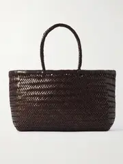 [Dragon Diffusion] Dragon Diffusion - Bamboo Triple Jump Woven Leather Tote - Dark brown - One size One size Brown