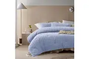 Vintage Design Homewares 3 Pcs Parquet Snooze Blue Comforter Set