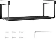 ZLHETWT Shoe Storage Rack, Expandable Shoe Rack, Under Shelf Shoe Rack, Carbon Steel Under Shelf Shoe Rack Hanging Shoe Tray for Cabinet Shoe Cupboard (Black)