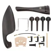Violin Ebony 15-Piece Set Cheek Screws Pegs String Puller Plates Rope Tail Pegs