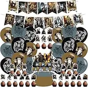 The Lord of the Rings birthday party supplies,Lord of the Rings including cake topper, cupcake toppers, Banner, Latex Balloons,It is very suitable for Boys girl birthday party supplies.