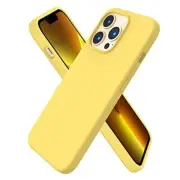 Compatible with iPhone 13 Pro Case 6.1, Slim Liquid Silicone 3 Lemon Yellow