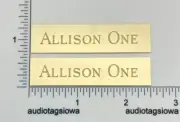Allison One Speaker Badge Emblem Custom Engraved Solid BRASS Logo Pair