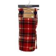 Dearfoams Red Plaid Cozy Throw NWT Large Faux Sherpa Lined Blanket