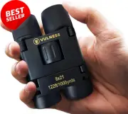 Compact 8x21 High-Powered Mini Travel Binoculars for Concerts, Hiking, etc.Black