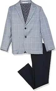 [Isaac Mizrahi] Boys' Slim Fit Check Jacket and Pant Suit Set