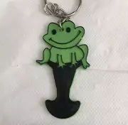 Cute Green Frog Shopping Trolley Key Token Removable for Coles Aldi etc.