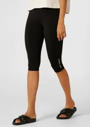 [Lorna Jane] Lotus No Chafe Phone Pocket 3/4 Leggings in Black, Size - Medium M Recycled Black